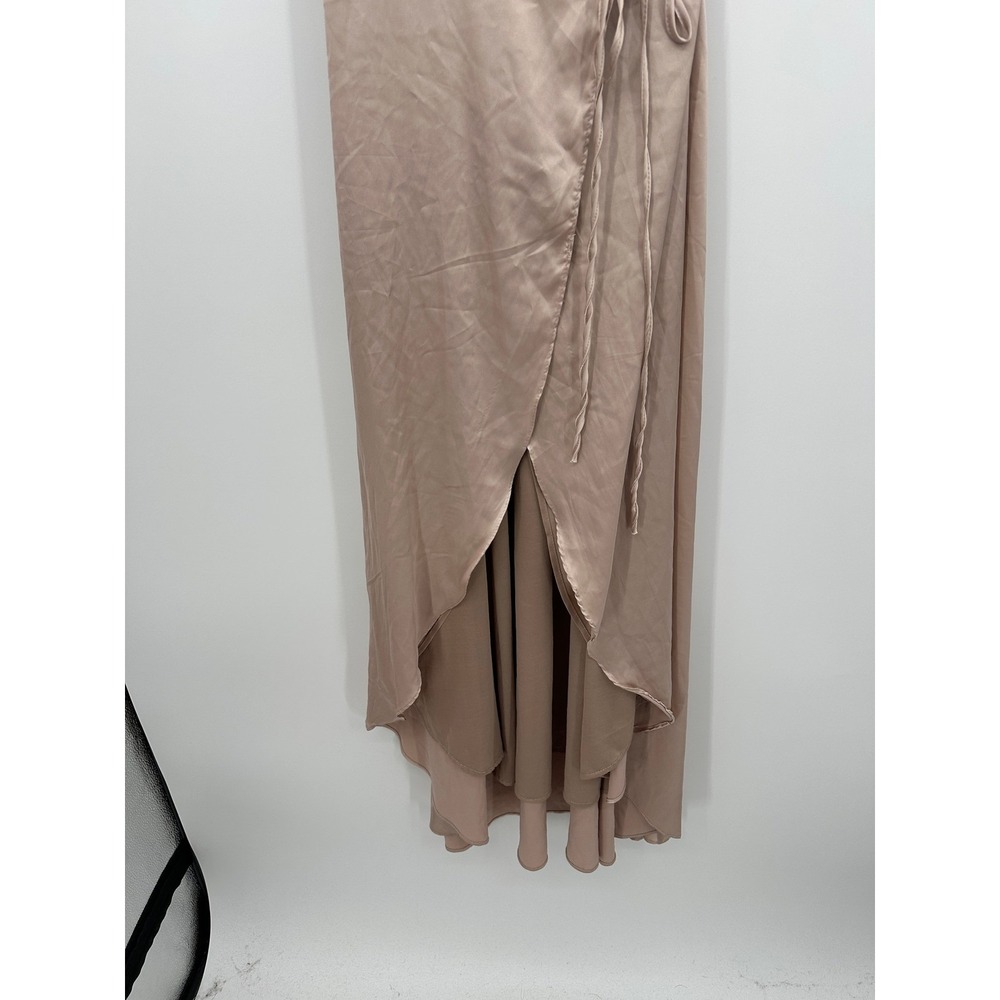 Baltic Born Champagne Krystal Satin Wrap Gown Size XS Wedding Bridal Event Gala - Picture 5 of 11
